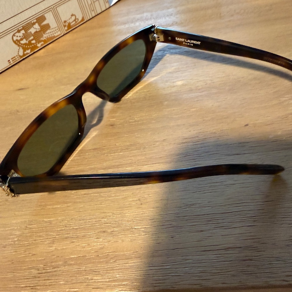 Saint Laurent Eyewear Sunglasses SL M126 003 Havana Squared RP: $508 - Picture 8 of 16
